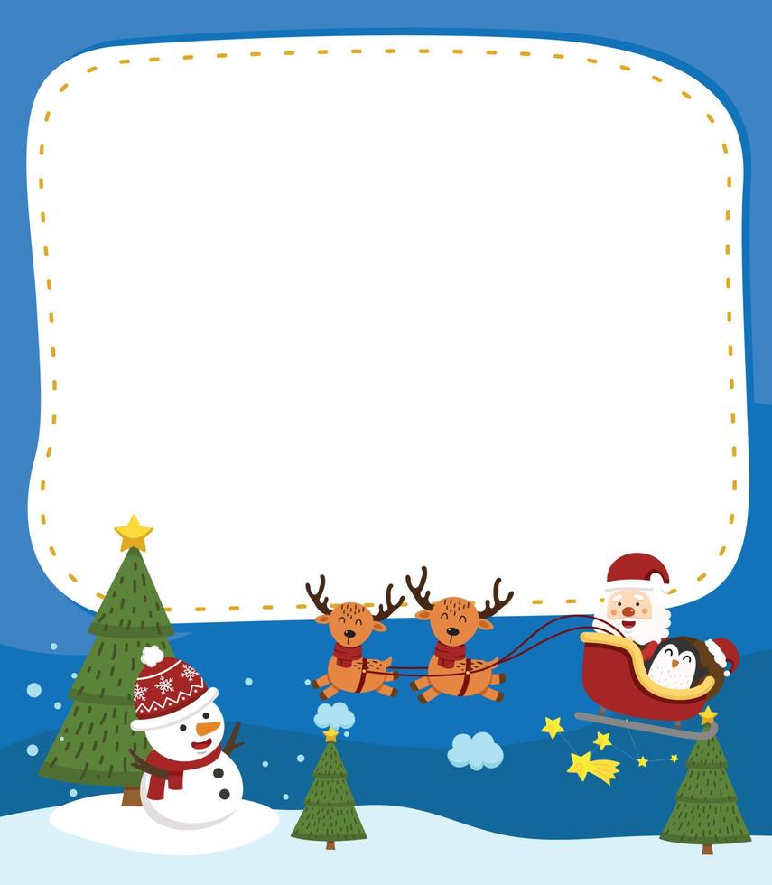 Empty banner template with santa claus illustration vector