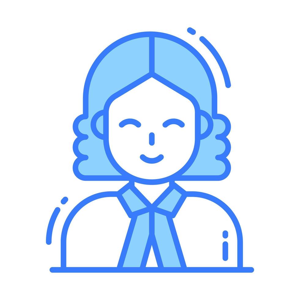 An icon of lady judge, professional worker avatar vector