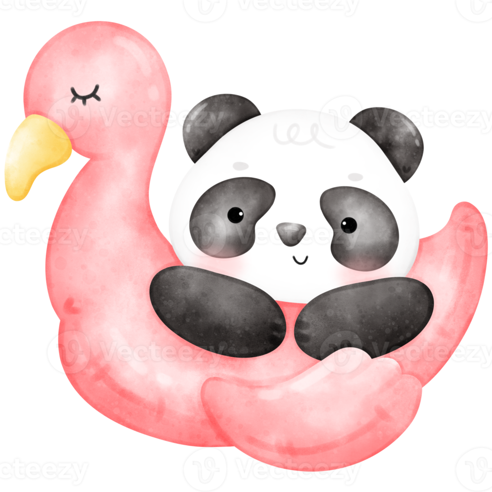 schattig panda illustratie, panda, panda illustratie, zomer, zomer illustratie png