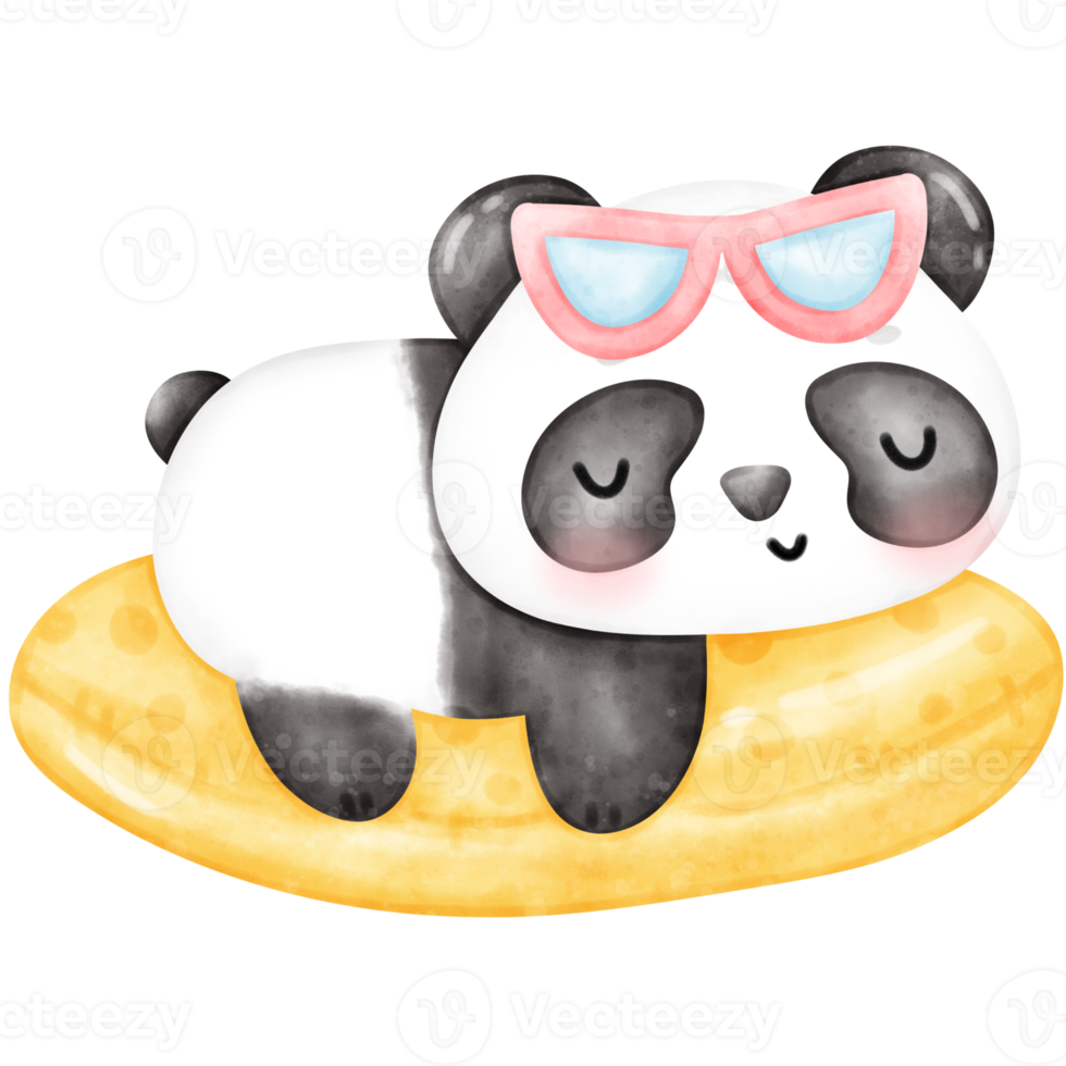 Cute Panda illustration, Panda, Panda illustration, Summertime, summer illustration png