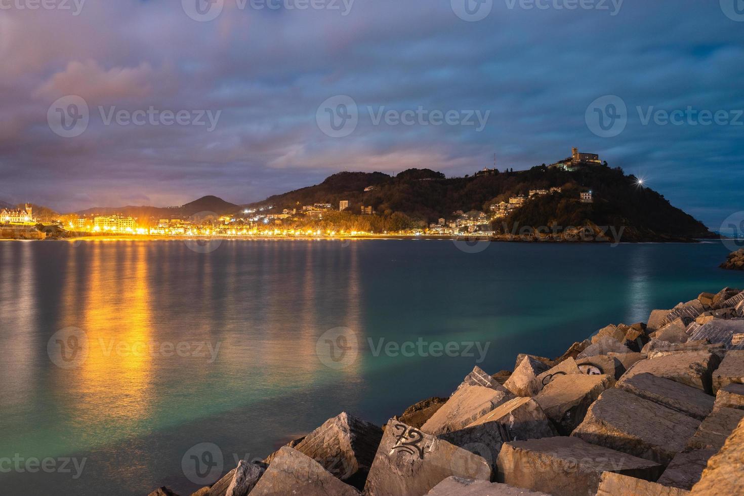 Evening view on the coast of San Sebastian  Spain photo