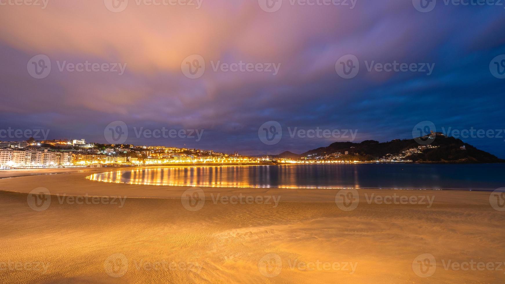 Evening view on the coast of San Sebastian  Spain photo