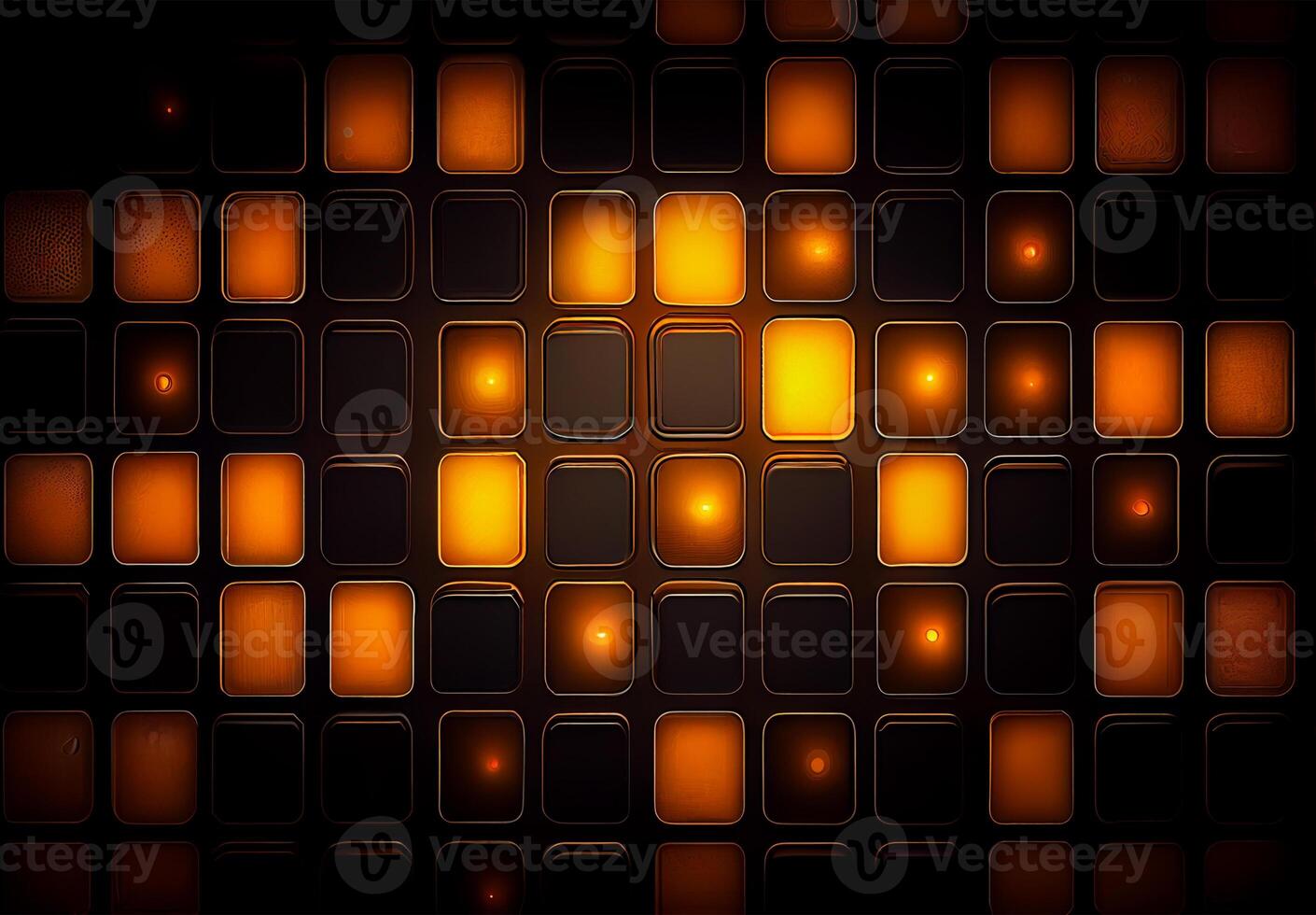 Abstract yellow orange and dark rectangles on black background - image photo