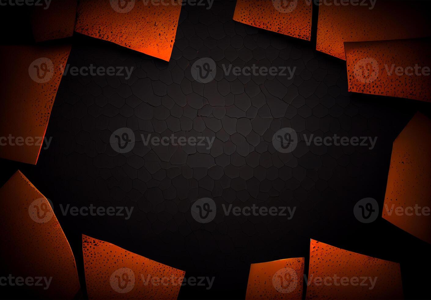 Abstract geometric dark frame grunge texture with halftone pattern on black background - image photo