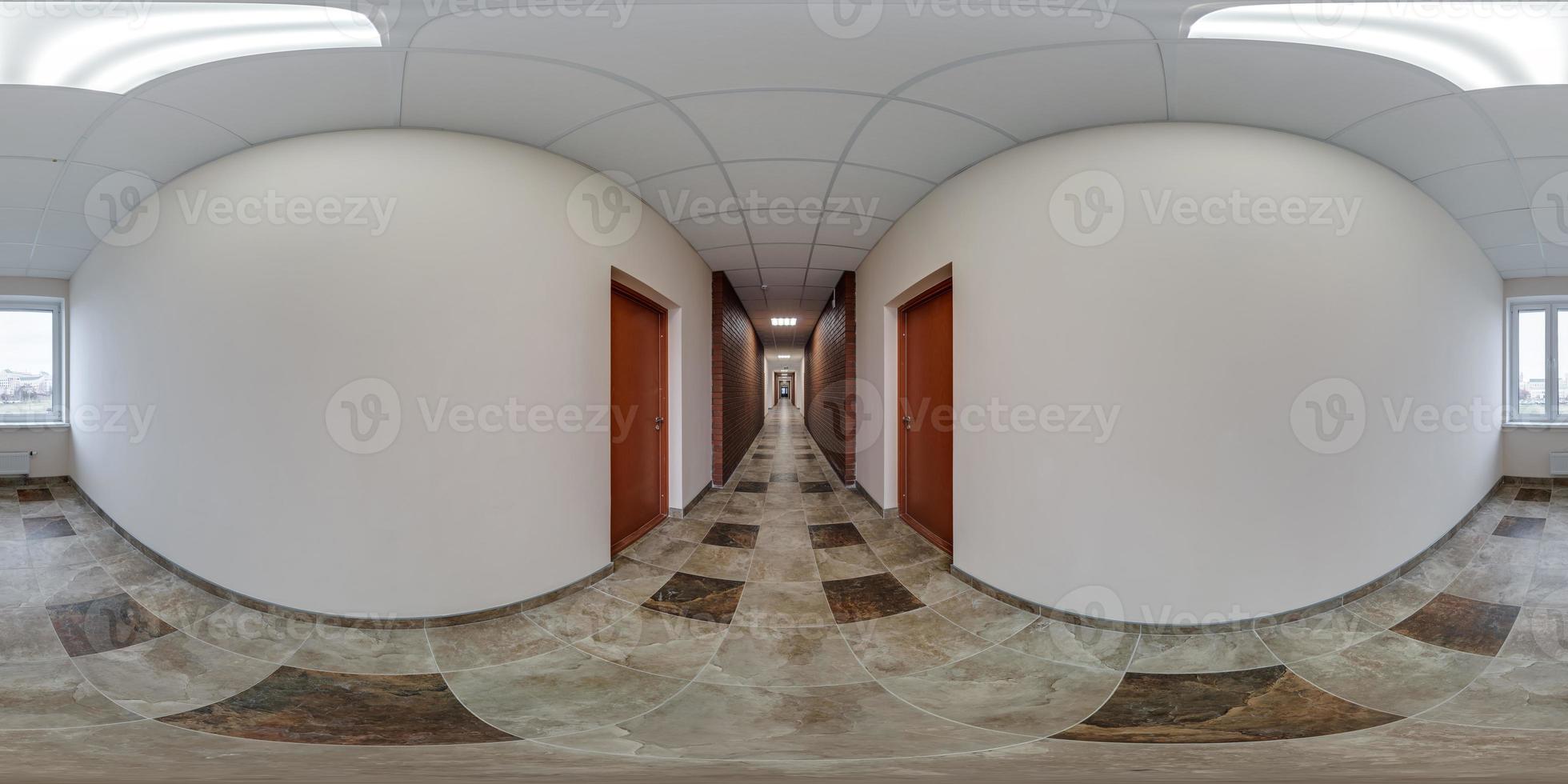 lleno sin costura esférico hdri 360 panorama en interior de vacío habitación y corredor con reparar en equirrectangular proyección, Listo Arkansas vr virtual realidad contenido foto