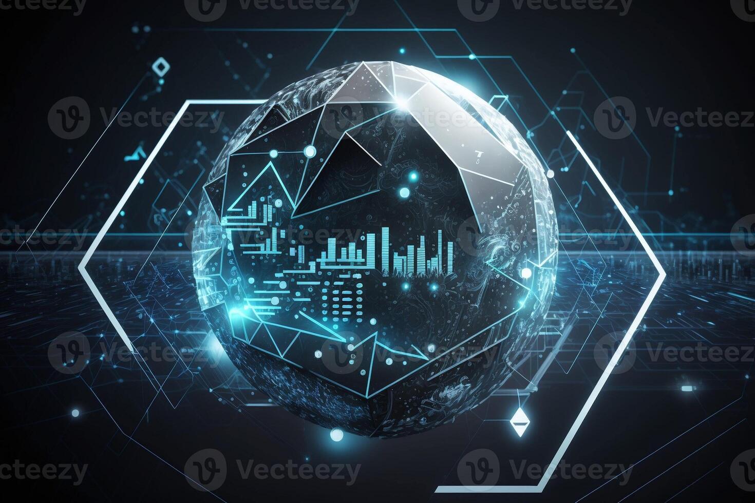 Cloud server data storage for global business network concept. Internet server service connection for cloud data. photo