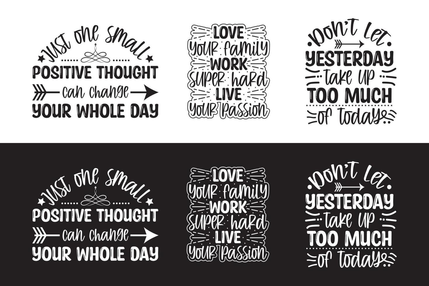 Motivational Typography Quotes Design Bundle vector