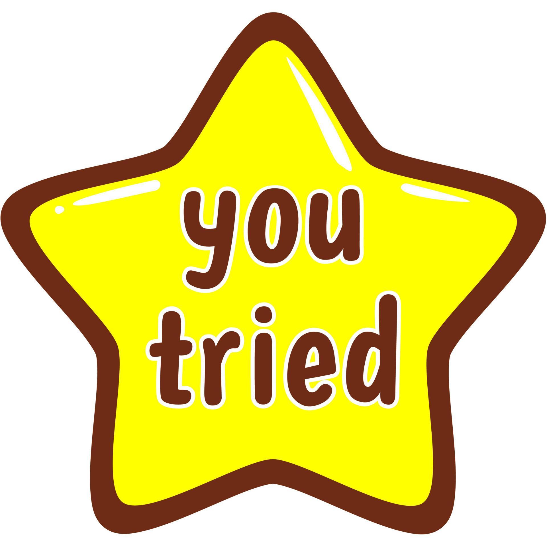 Cartoon Star with the words You Tried 22995119 Vector Art at Vecteezy
