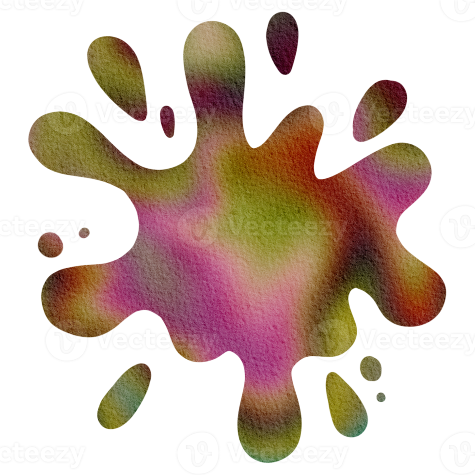 Rainbow Watercolor Splash Paint Stain Background Circle, Abstract Grunge Paper Texture png