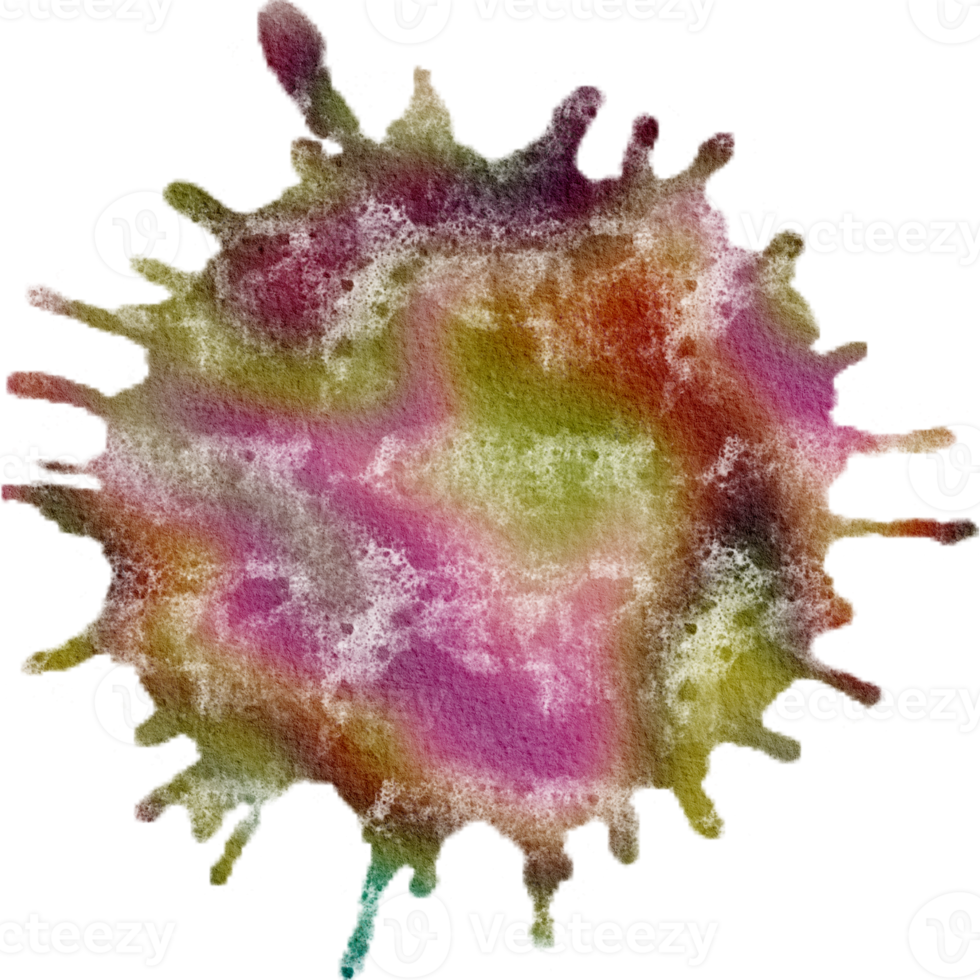 Regenbogen Aquarell Spritzen Farbe beflecken Hintergrund Kreis, abstrakt Grunge Papier Textur png