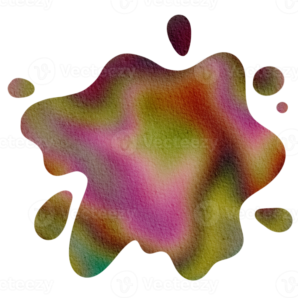 Rainbow Watercolor Splash Paint Stain Background Circle, Abstract Grunge Paper Texture png