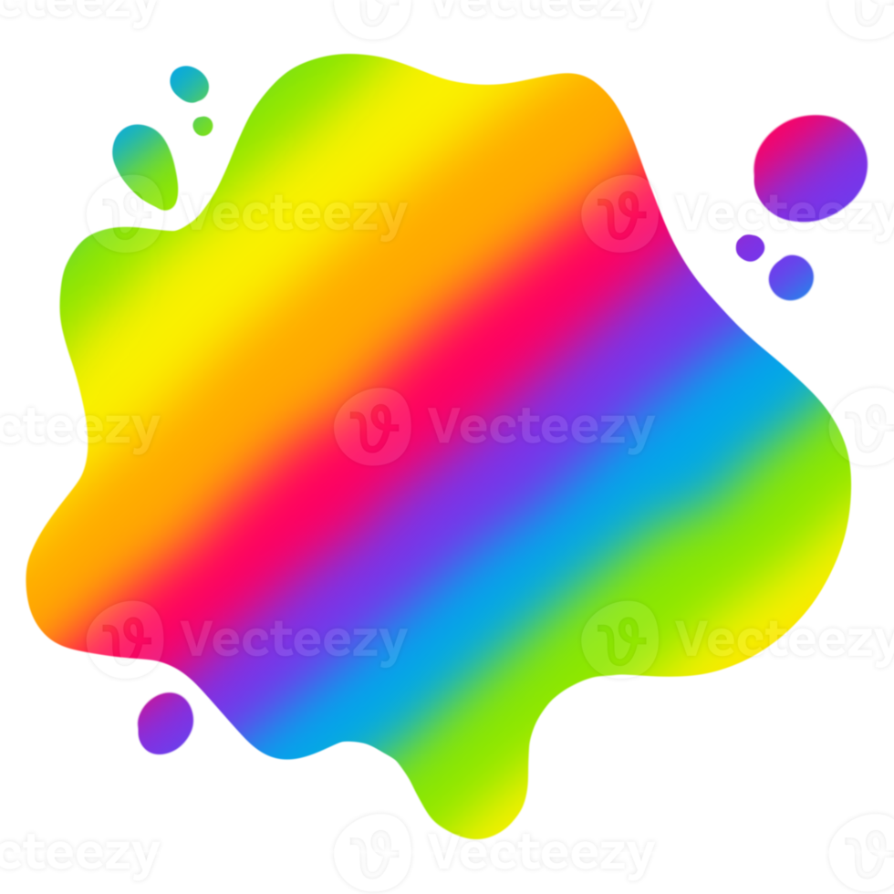 Rainbow Watercolor Splash Paint Stain Background Circle, Bright Color Water Splash png