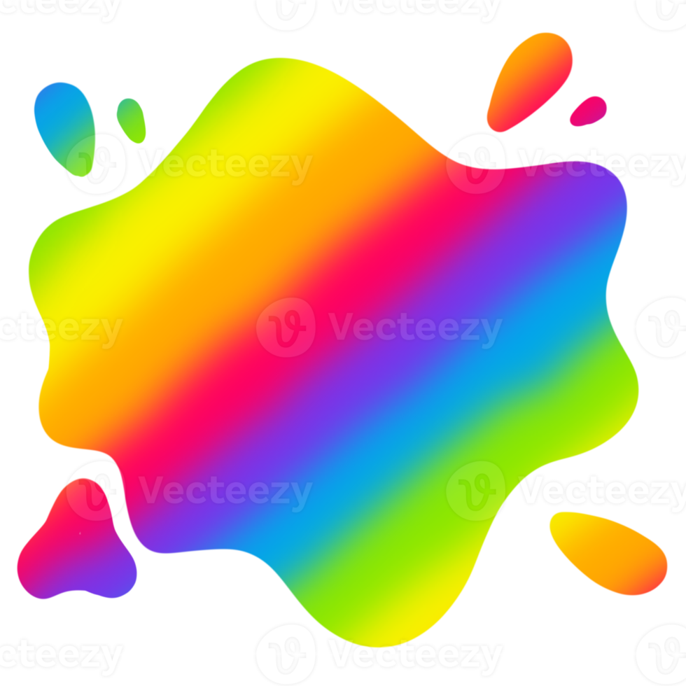 Rainbow Watercolor Splash Paint Stain Background Circle, Bright Color Water Splash png
