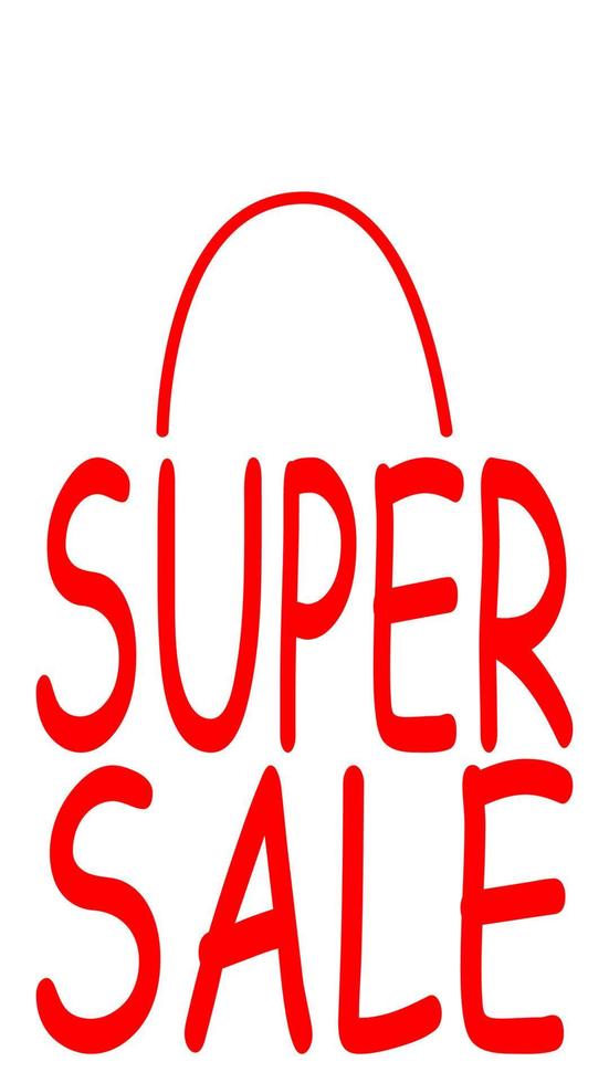 Shopping sale banner design template, discount app vector illustration in a shopping bag form.