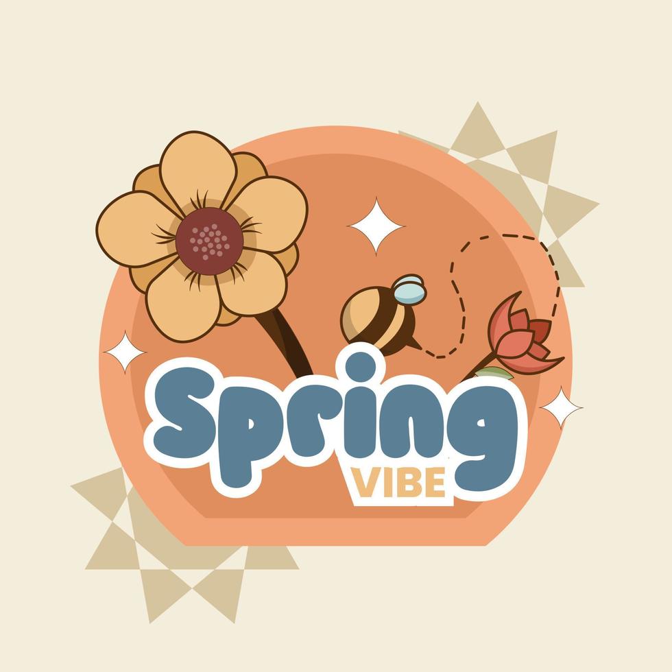 Cute spring poster illustration vector