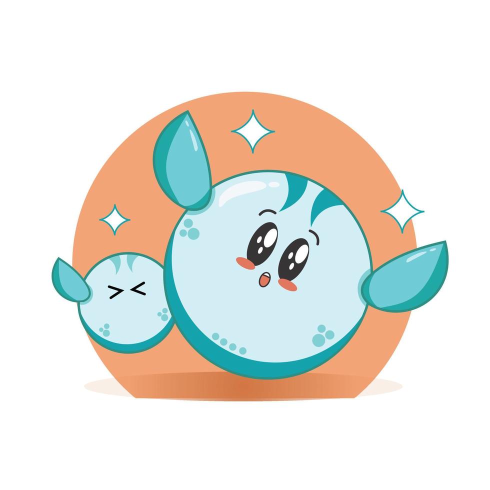 Cute flaying slime illustration vector