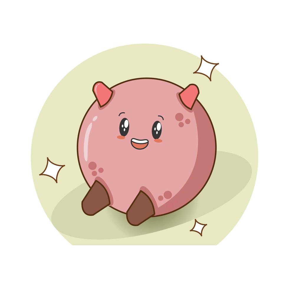 Cute slime illustration sticker vector