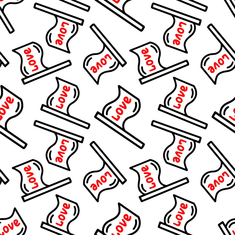 Seamless pattern with a flag with the inscription love png