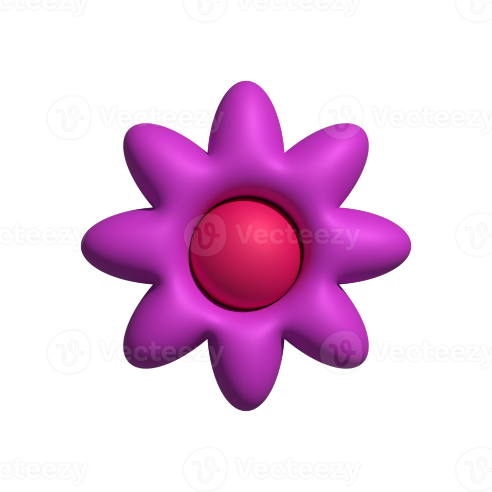 3D flower isolated png
