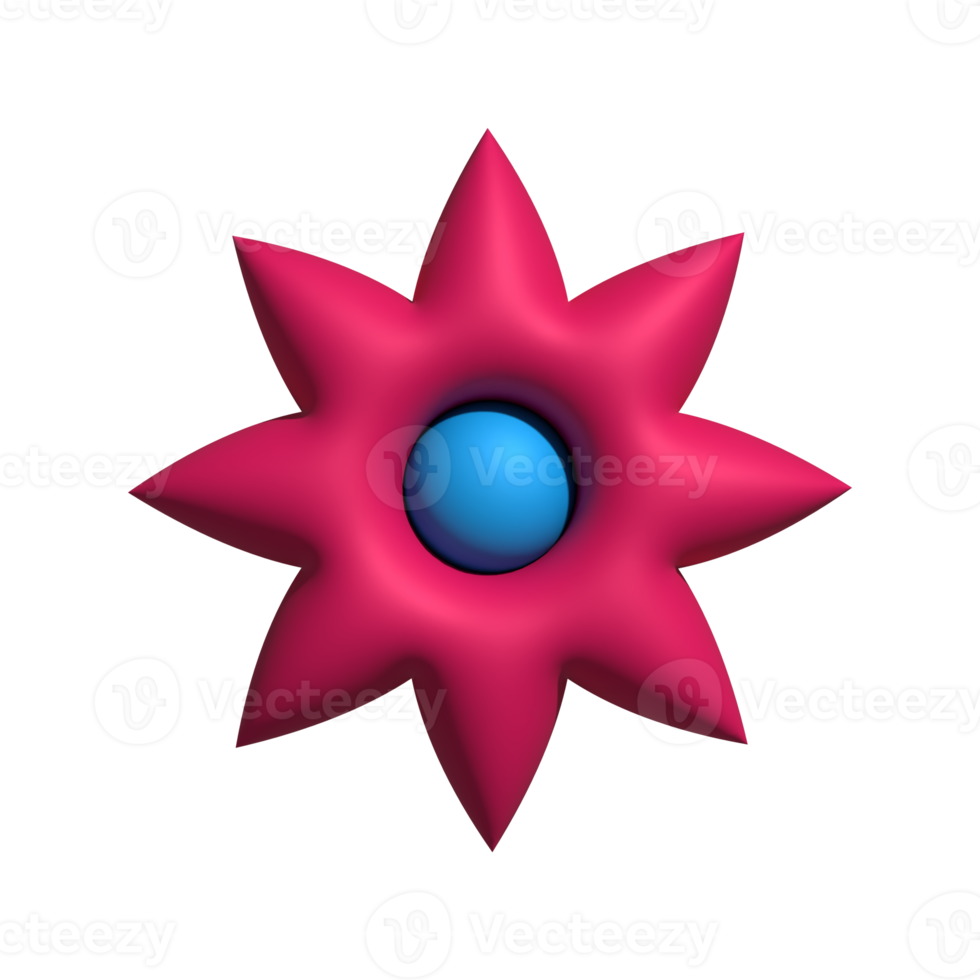 3D flower isolated png
