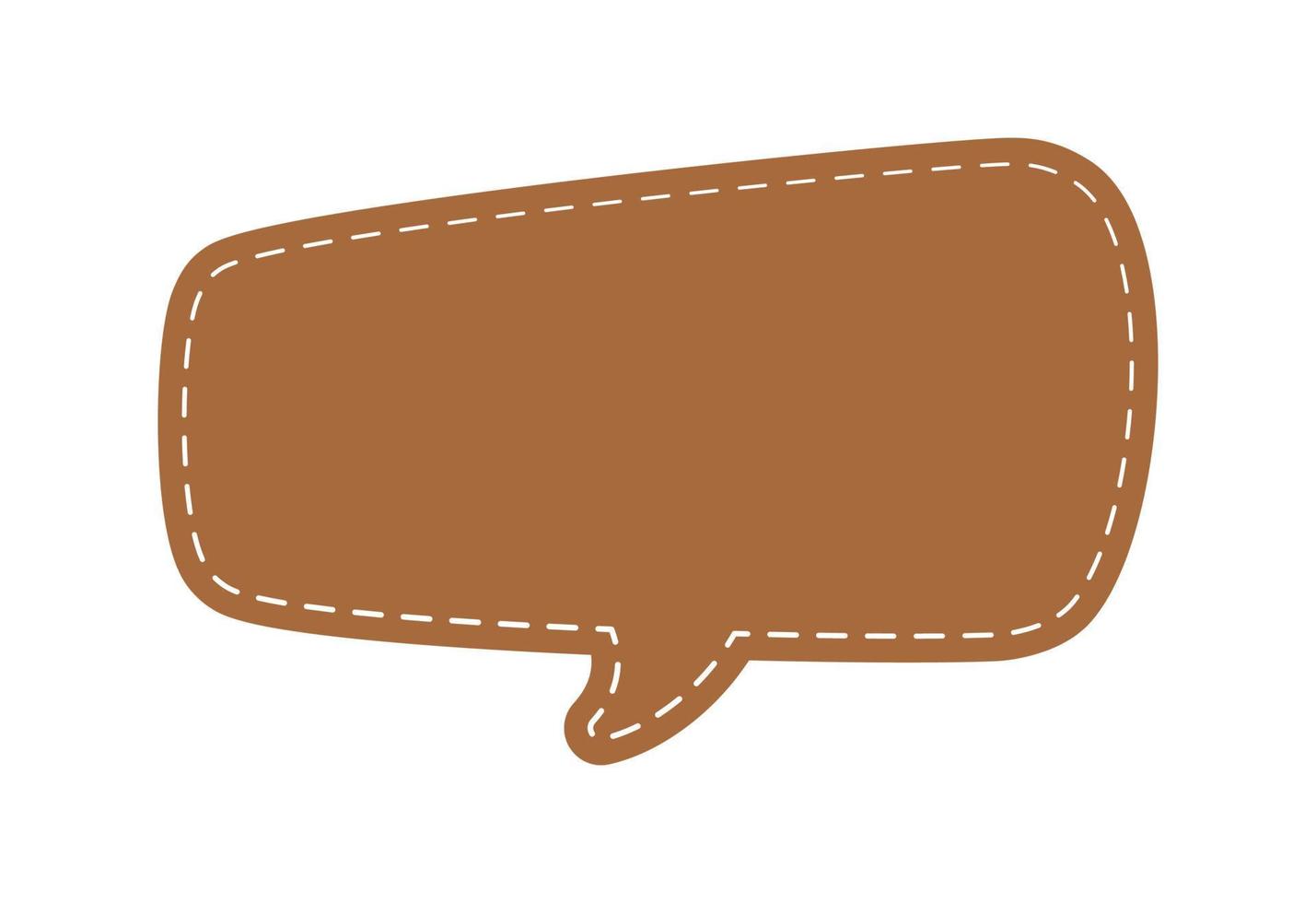 Blank Cute Speech Bubble with Dashed Line. Simple Flat Scrapbook Stitched Design Vector Illustration Set.