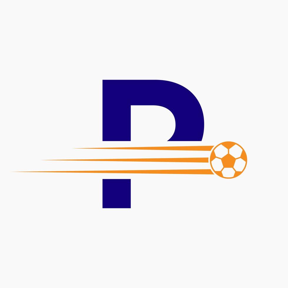 Initial Letter P Soccer Football Logo. Soccer Club Symbol vector