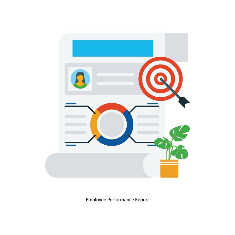 Employee Performance Report Vector Flat Icons. Simple stock illustration stock