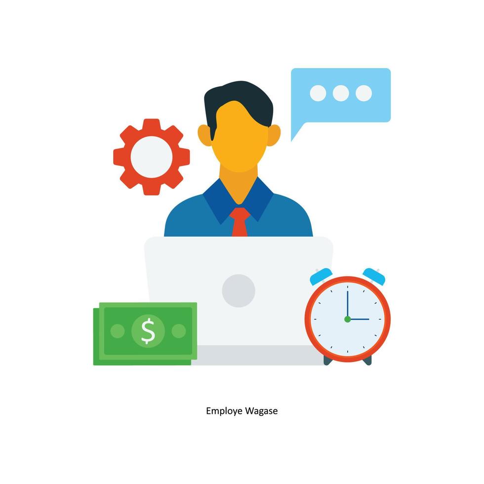 Employee Wagase Vector Flat Icons. Simple stock illustration stock