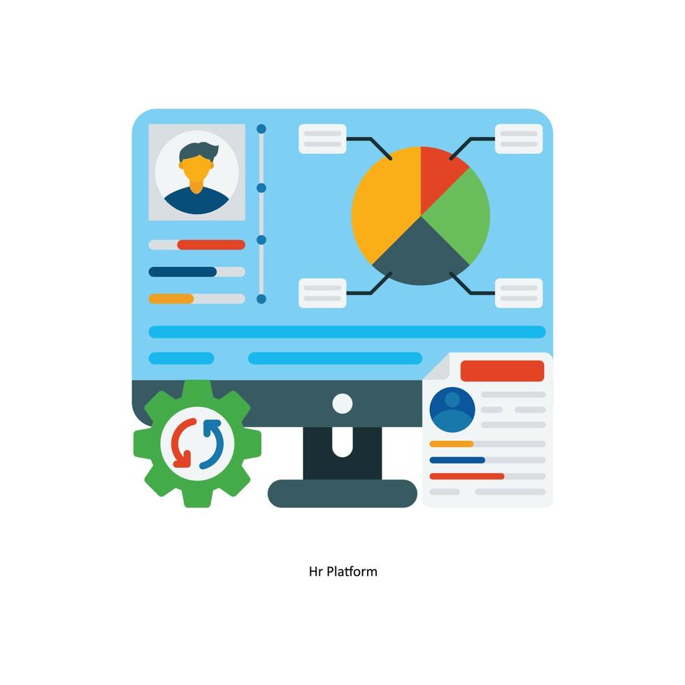 Hr Platform Vector Flat Icons. Simple stock illustration stock