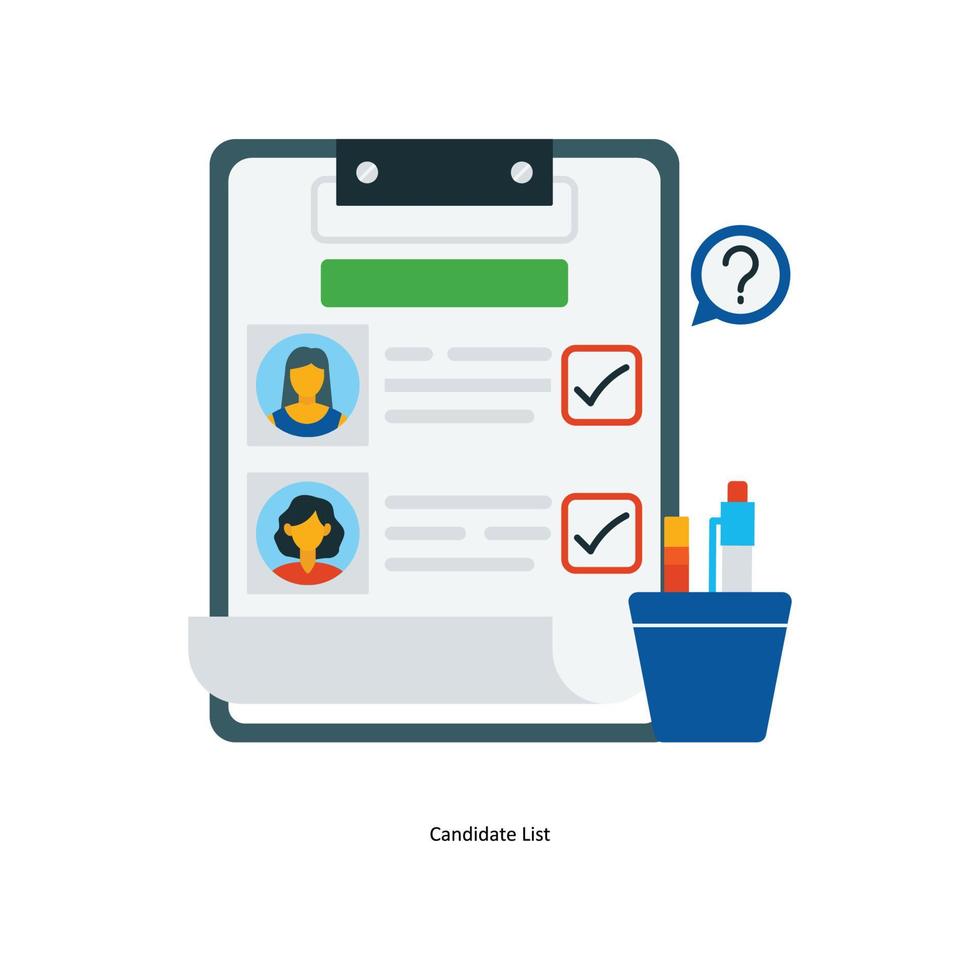 Candidate List Vector Flat Icons. Simple stock illustration stock