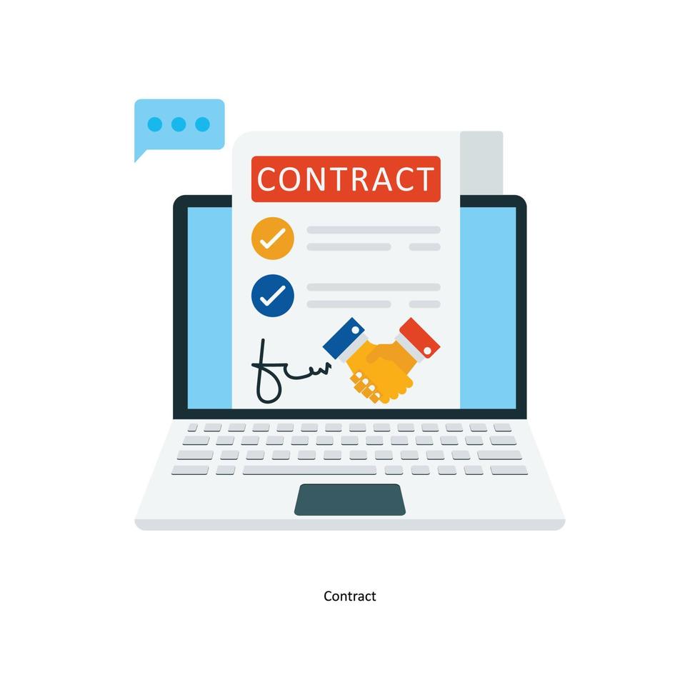 Contract Vector Flat Icons. Simple stock illustration stock