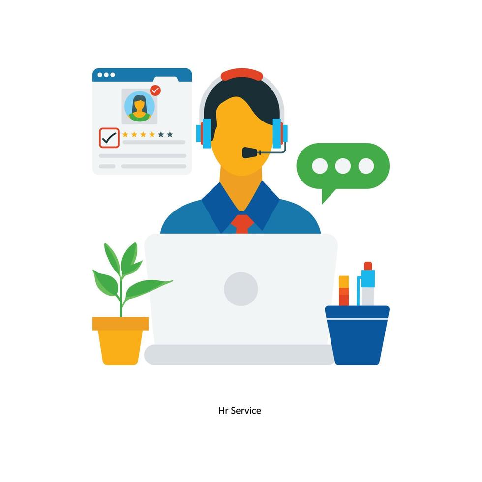 Hr Service  Vector Flat Icons. Simple stock illustration stock