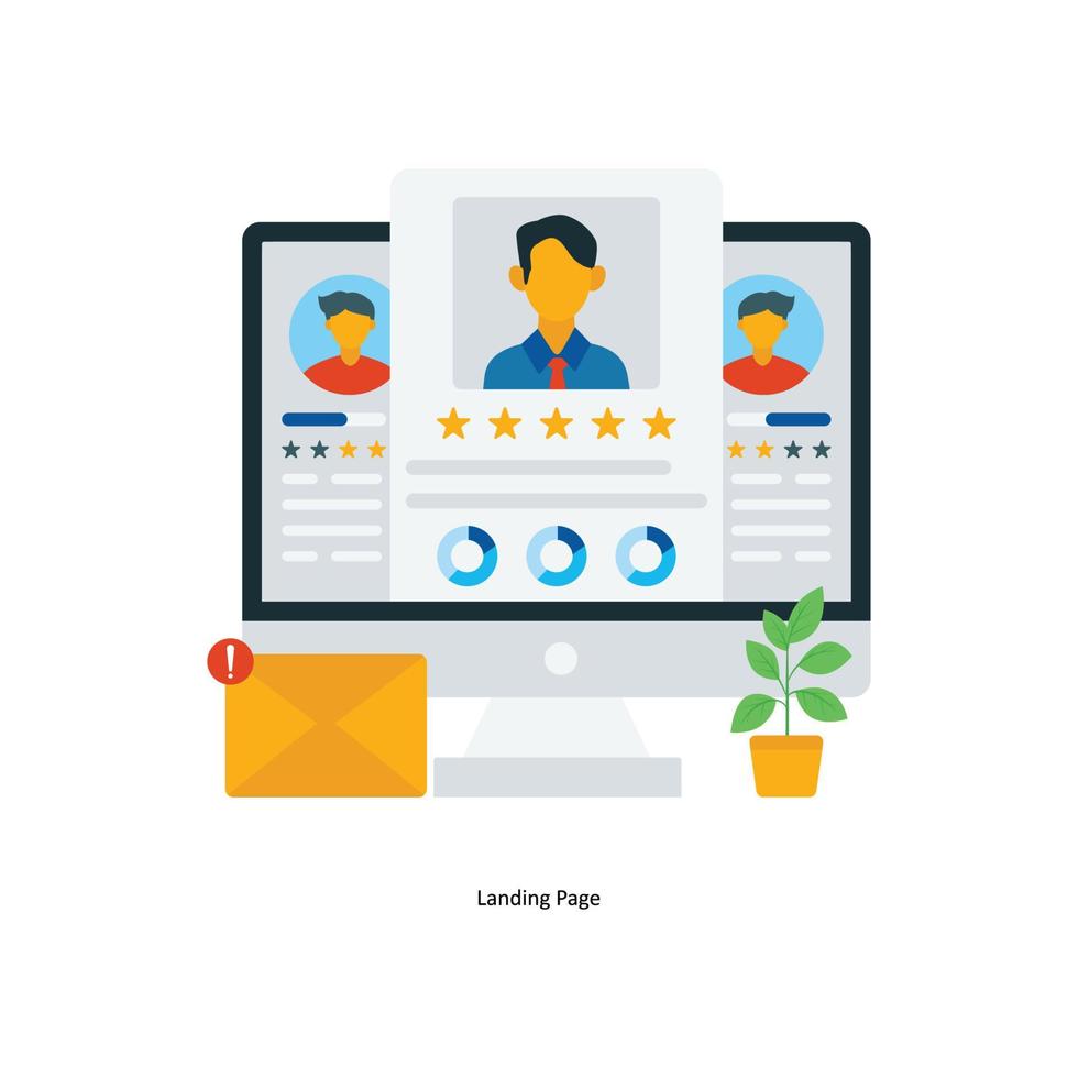 Landing Page Vector Flat Icons. Simple stock illustration stock