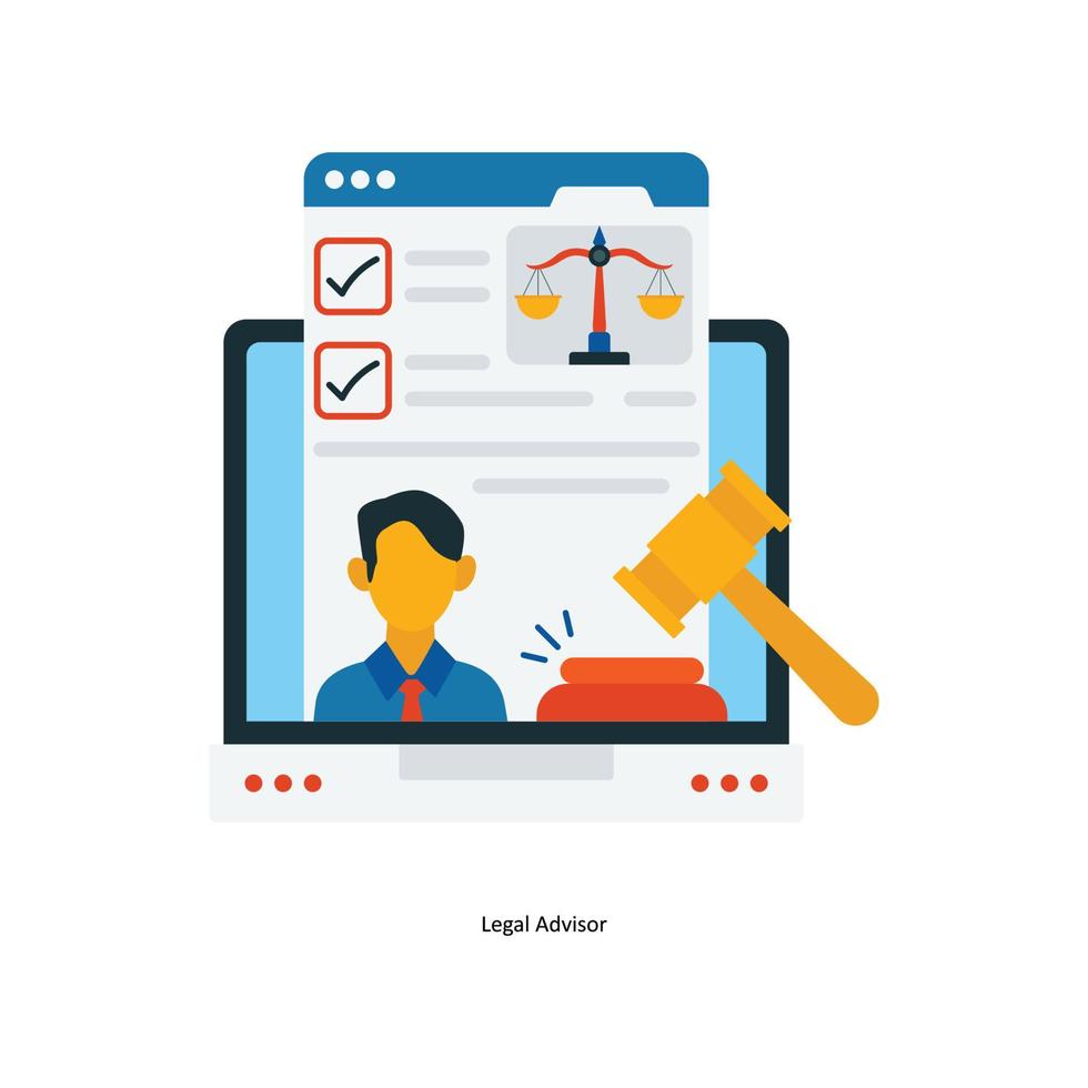 Legal Advisor Vector Flat Icons. Simple stock illustration stock