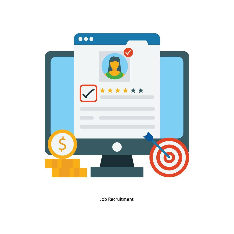 Job Recruitment Vector Flat Icons. Simple stock illustration stock