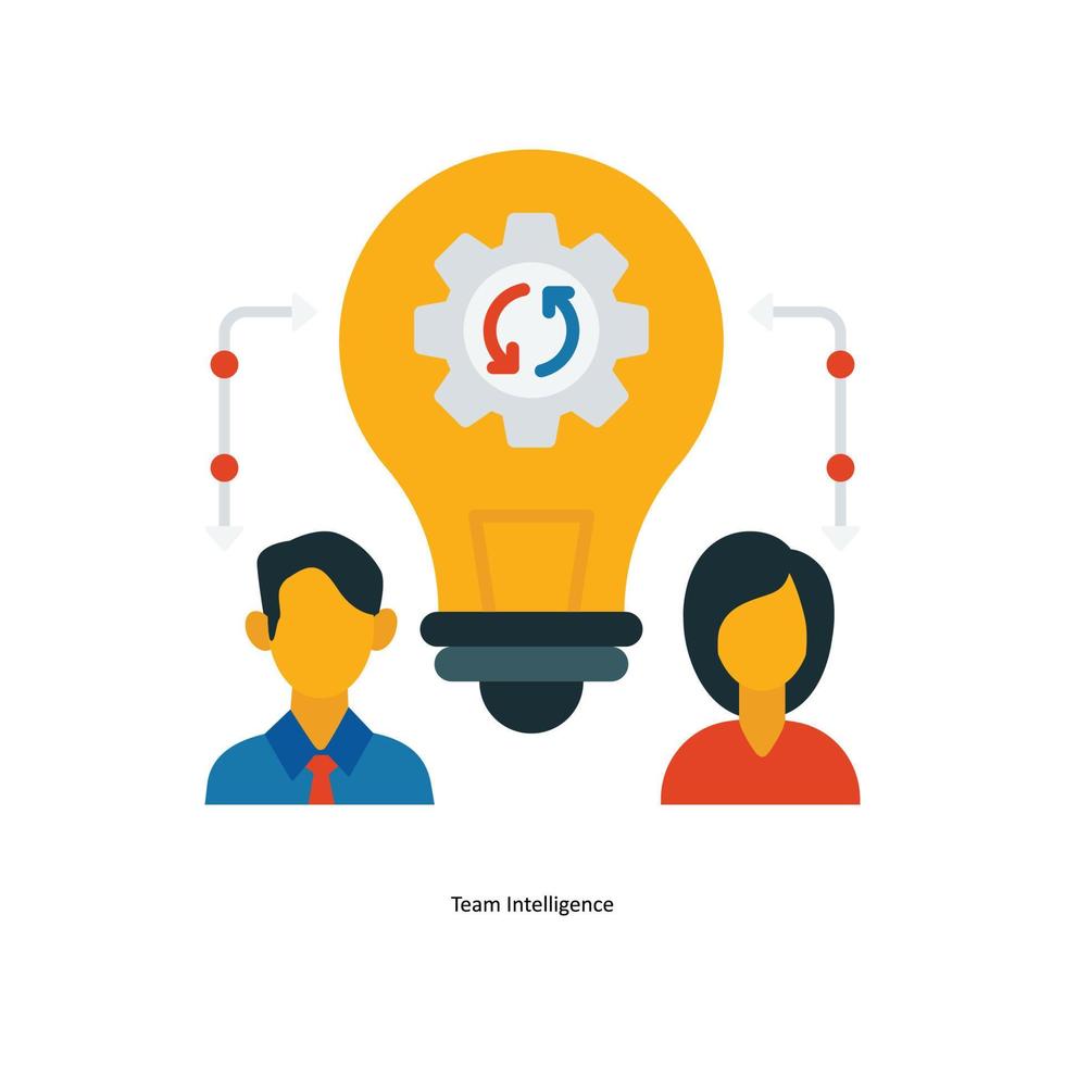 Team Intelligence Vector Flat Icons. Simple stock illustration stock