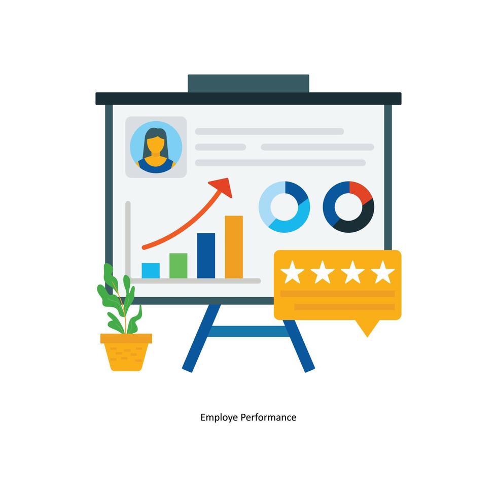 Employee Performance  Vector Flat Icons. Simple stock illustration stock