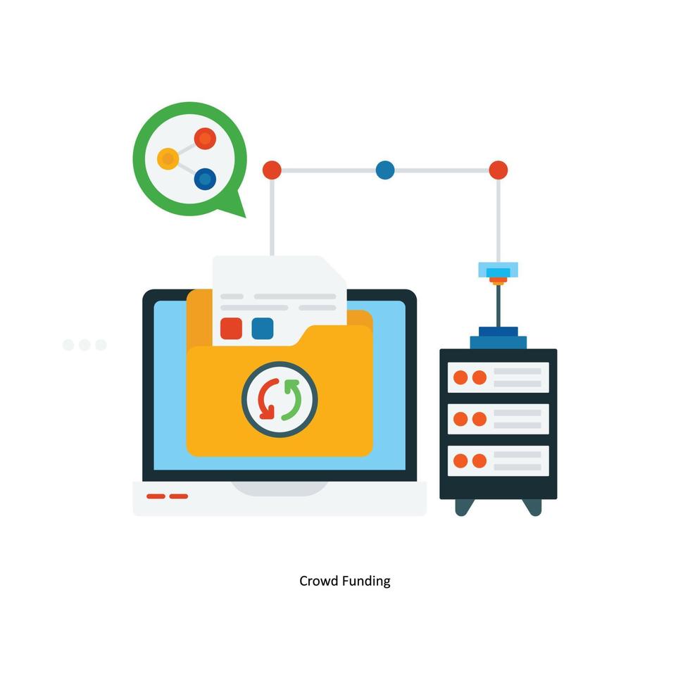 Crowd Funding Vector Flat Icons. Simple stock illustration stock