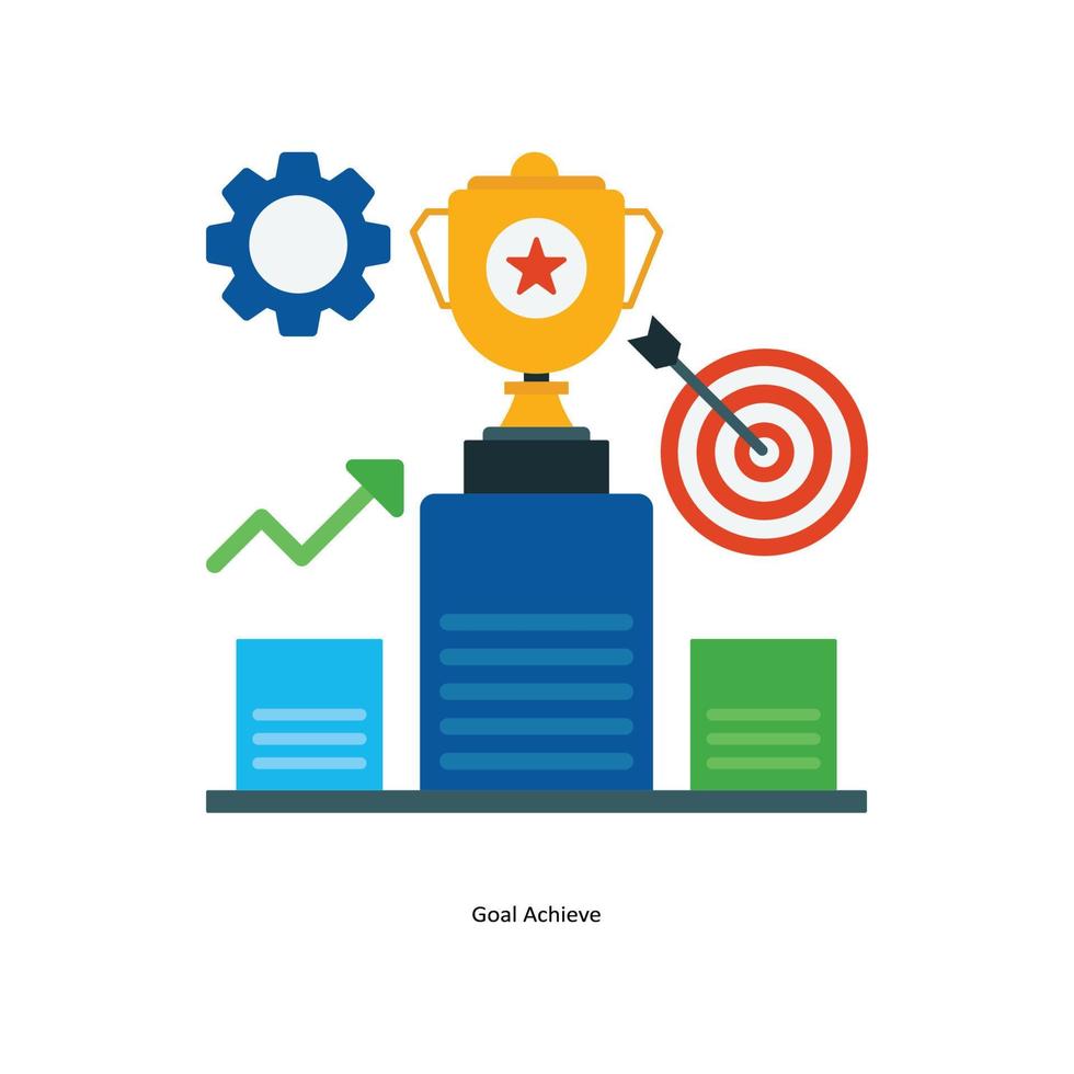 Goal Achieve Vector Flat Icons. Simple stock illustration stock