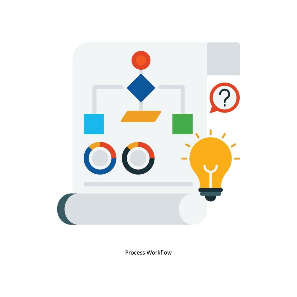 Process Workflow Vector Flat Icons. Simple stock illustration stock