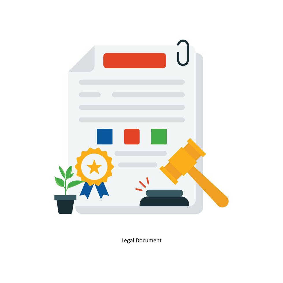 Legal Document Vector Flat Icons. Simple stock illustration stock