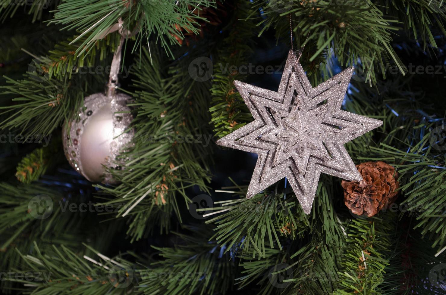 Christmas tree with toys closeup. photo