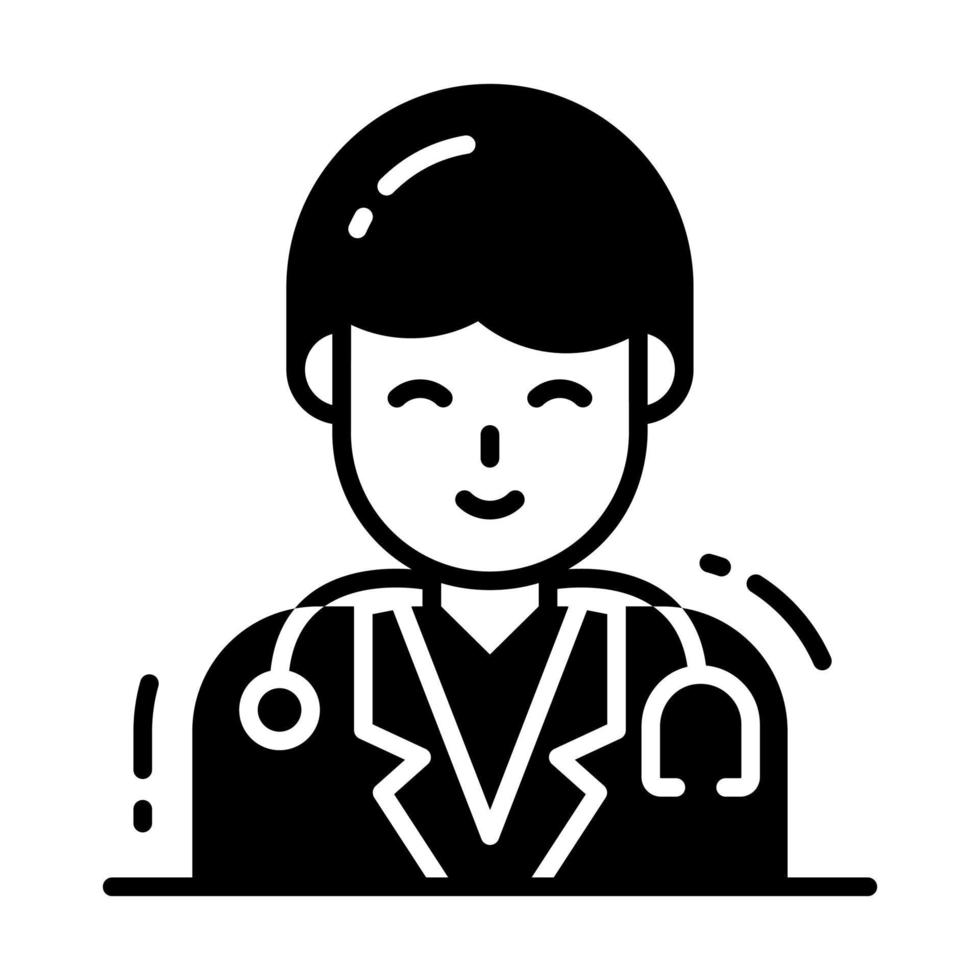 Male doctor professional worker avatar, premium icon vector