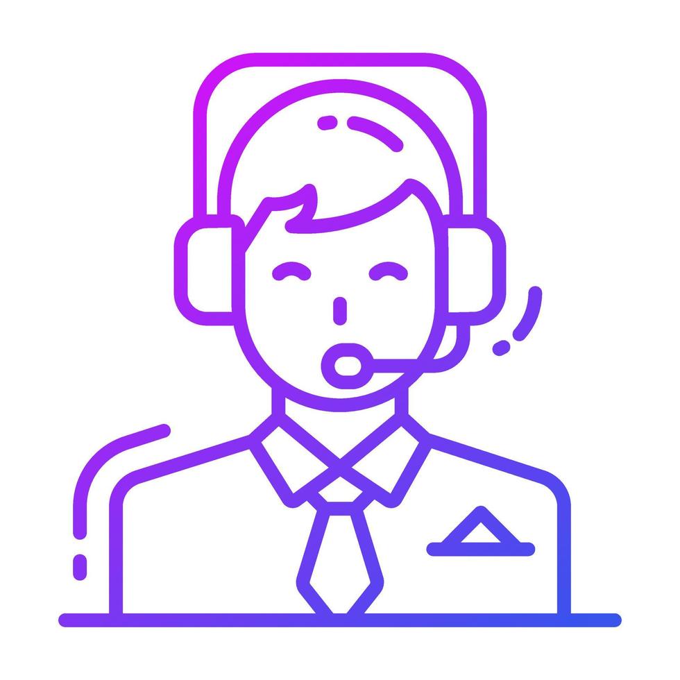 Customer service and customer representative vector icon in editable style