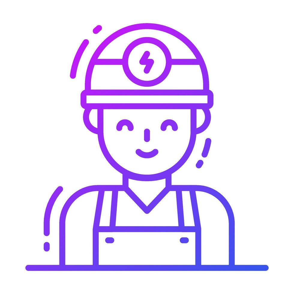 Creative vector design of electrician, professional worker avatar