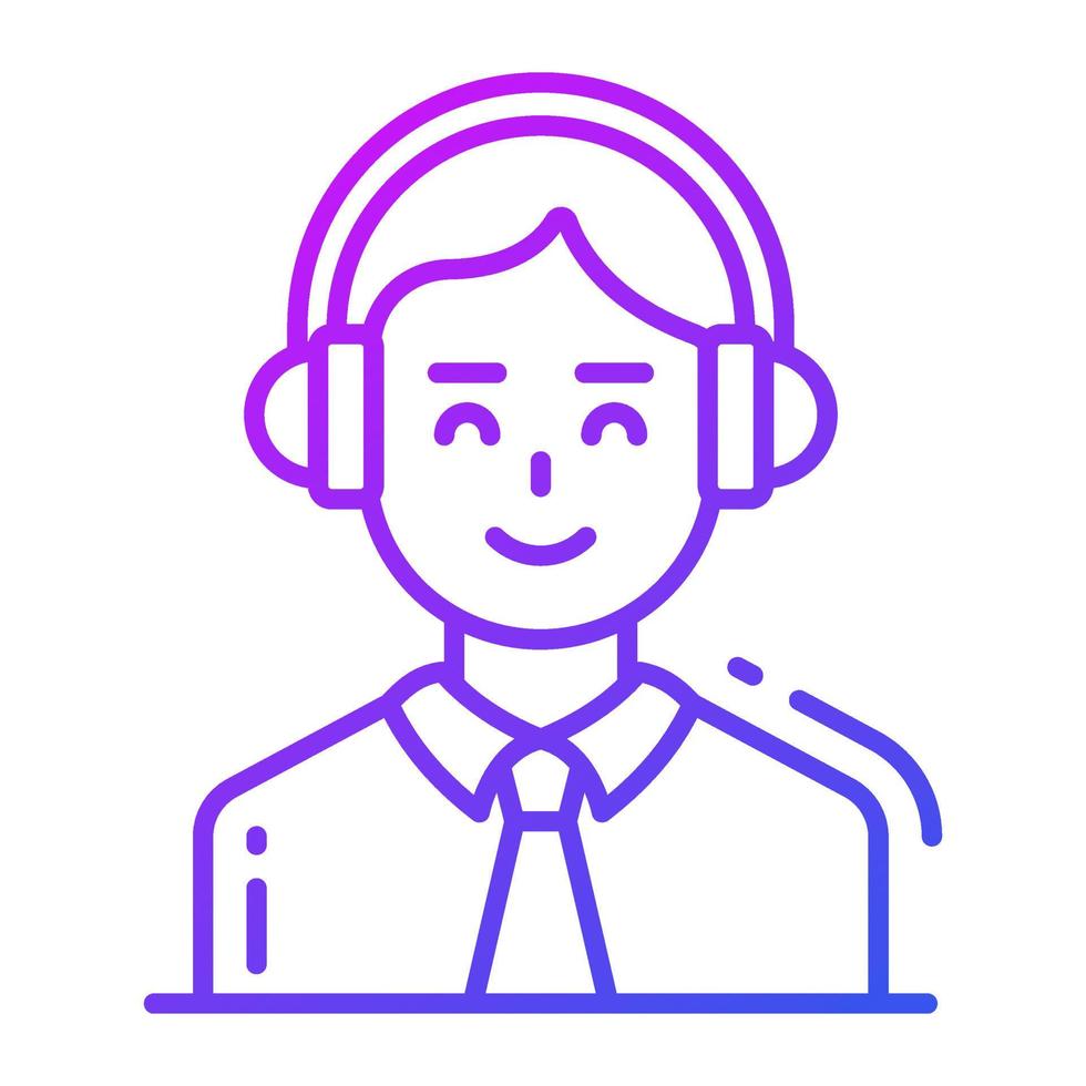 Customer support and customer representative vector icon in editable style