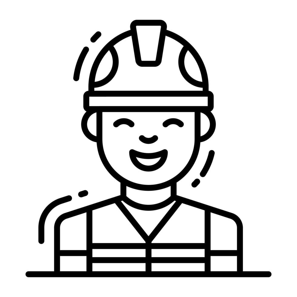 A mail person wearing helmet and jacket concept of construction worker vector