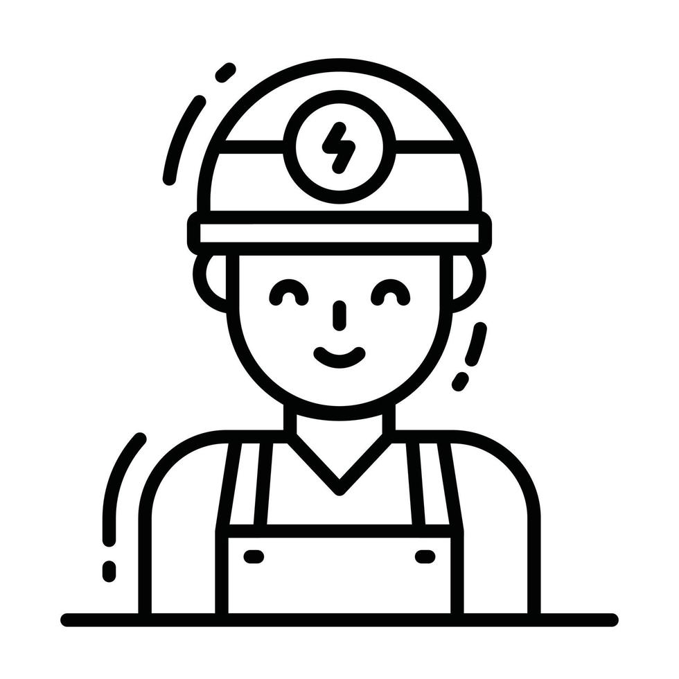 Creative vector design of electrician, professional worker avatar