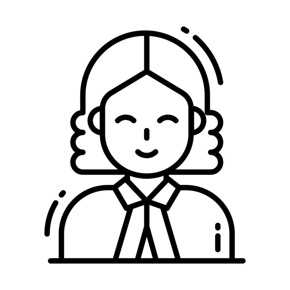 An icon of lady judge, professional worker avatar vector
