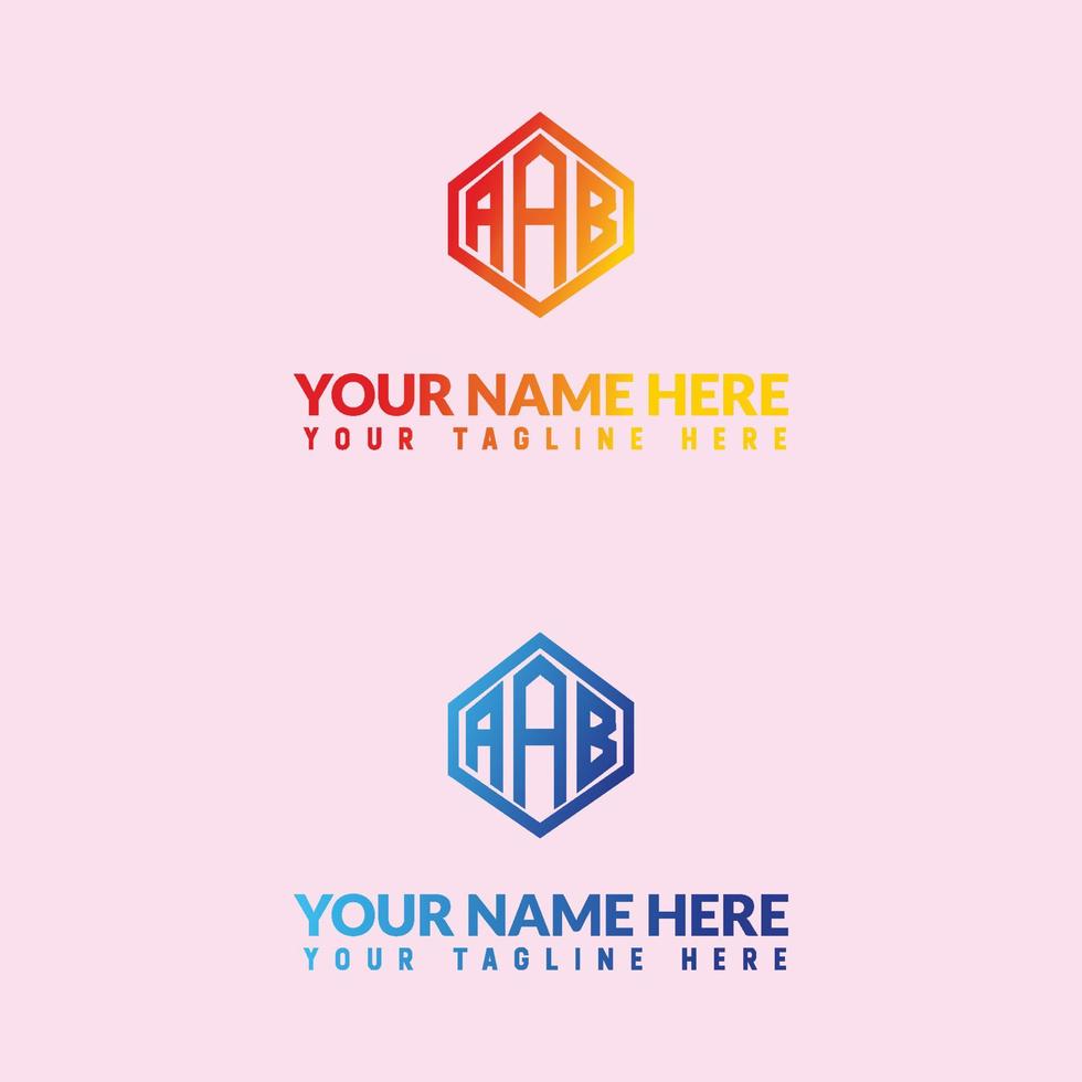 aab letra logo o aab marcas de palabras logo diseño vector